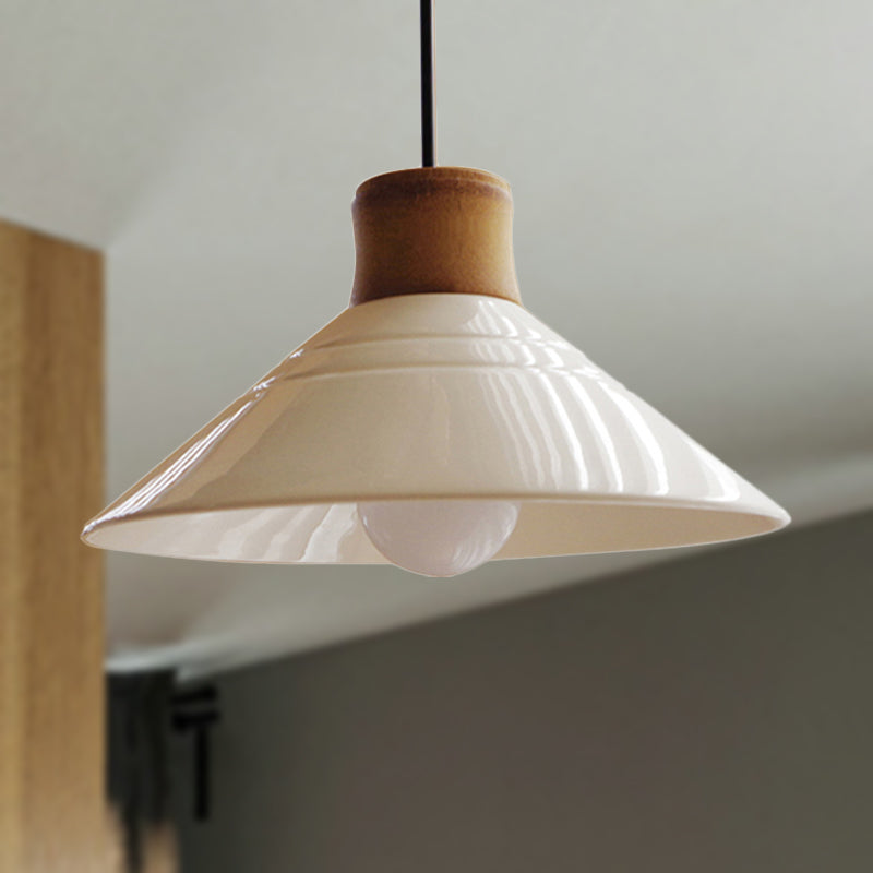 Weiße konische Hängelampe im modernen Stil aus Keramik mit 1 Licht und Hängeleuchte für das Esszimmer