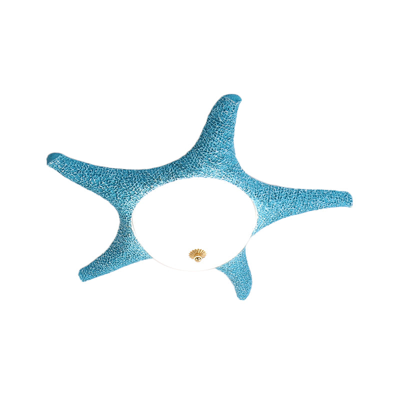 Noche estrellada en tu habitación - Luminaria empotrada LED de estrella de mar de resina para niños en alegre rosa, amarillo y azul con luz blanca/cálida
