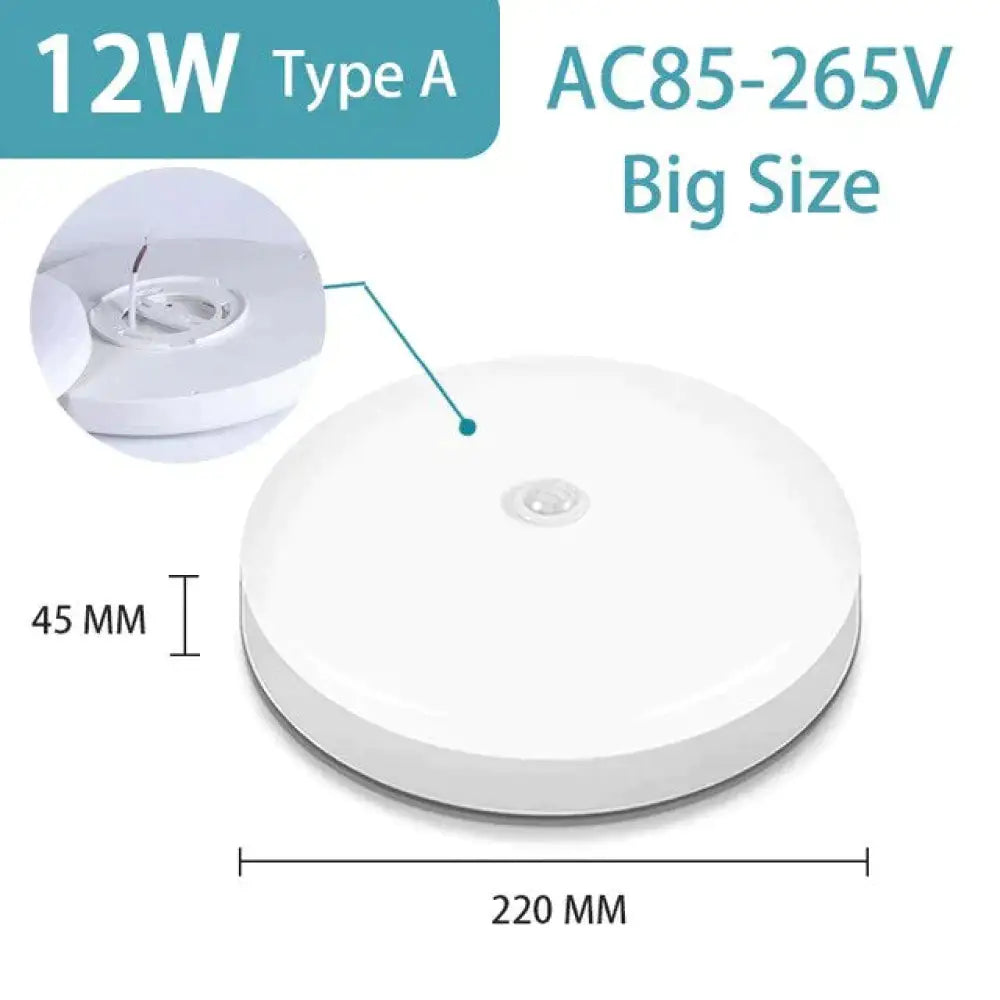 Plafoniere a Led Lampada Sensore di movimento intelligente Luce 12W 15W 18W 20W 30W 40W Lampade da soffitto Apparecchio di illuminazione notturna per la cucina