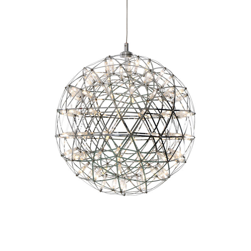 Modernist Stainless Steel Firework Chandelier with LED Orb Shade - 8
