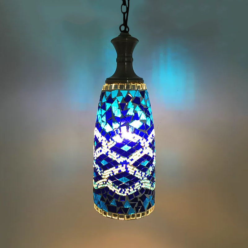 Handcrafted Art Glass Multi-Colored Ceiling Light Pendant Fixture
