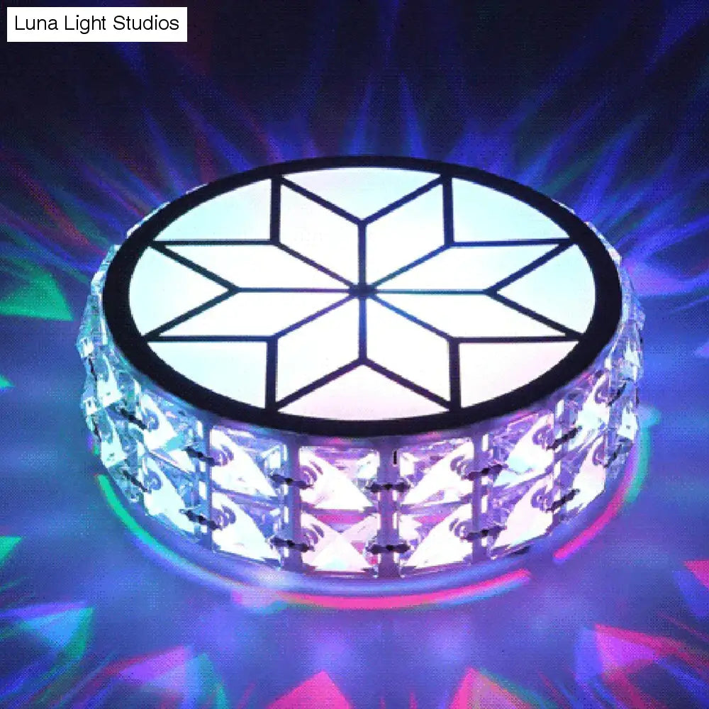 Modern Metal Crystal Ceiling Lamp For Hallway Dinning Room  6W/12W Glass Lampshade Round Aisle Lighting