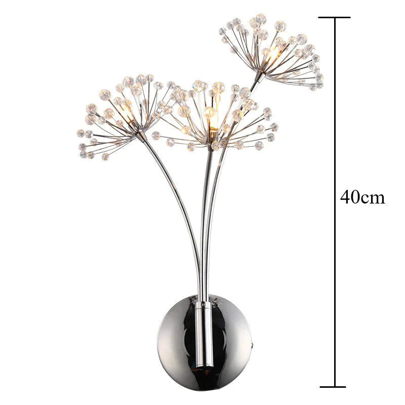 Nordic Creatieve Kristallen Bloem Paardebloem Wandlampen voor Badkamer Slaapkamer Bedlampje Woonkamer