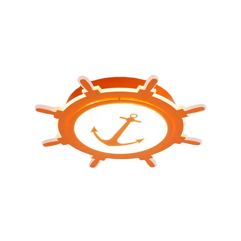 Colorful Cartoon Rudder LED Ceiling Lamp for Girls' Bedroom
