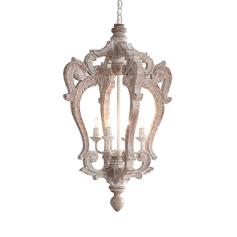 Lampada a sospensione a padiglione rurale Lampada da soffitto a sospensione in legno invecchiato a 1 luce per soggiorno