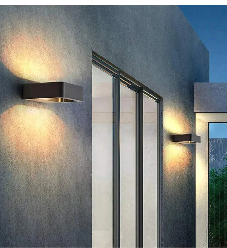 Illuminazione per esterni a LED IP65 Impermeabile Alumunim Lampada da parete Giardino Villa Portico Sconce Illuminazione Colore nero 96-260 V