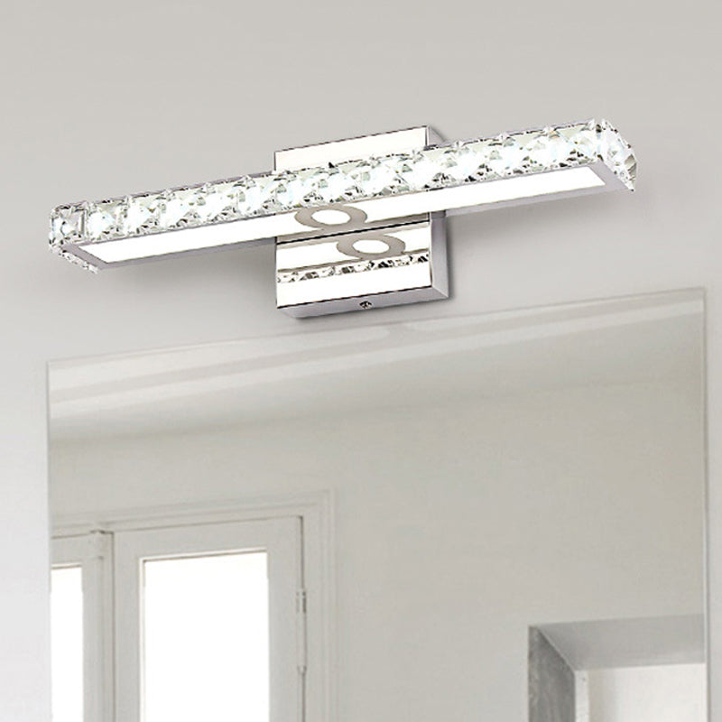 Moderne rechthoekige wandkandelaar met helder kristal geïntegreerde LED - badkamerwandlamp