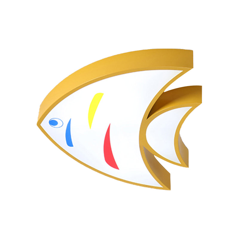 Bright Fish Pendant Light: Vibrant Acrylic Hanging for Kindergarten Hallway