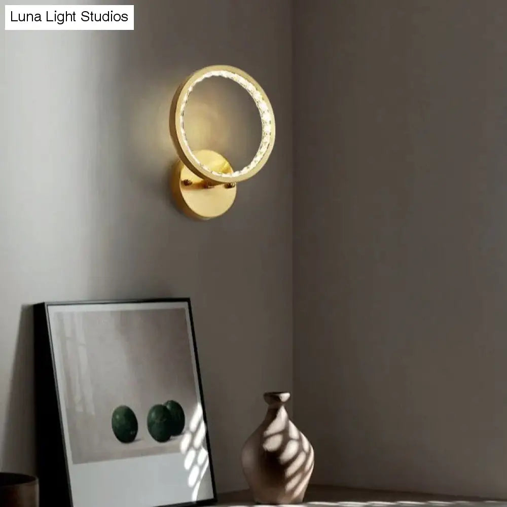 Lampada da parete moderna in rame da comodino semplice per camera da letto