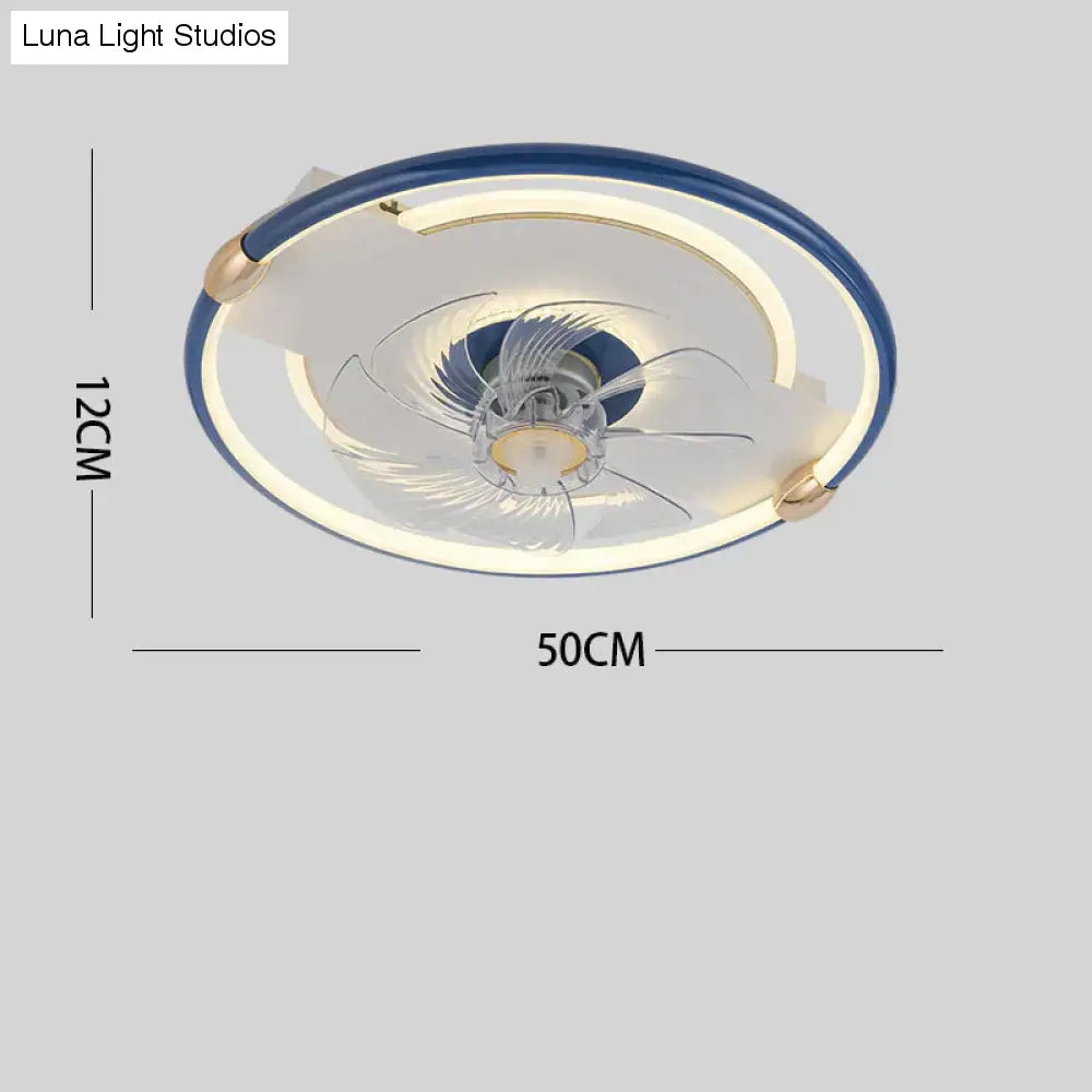 Fan Ceiling Lamp Light In The Bedroom Living Room Restaurant Invisible Fan Lamp Indoor Simple Ultra-thin Lamps