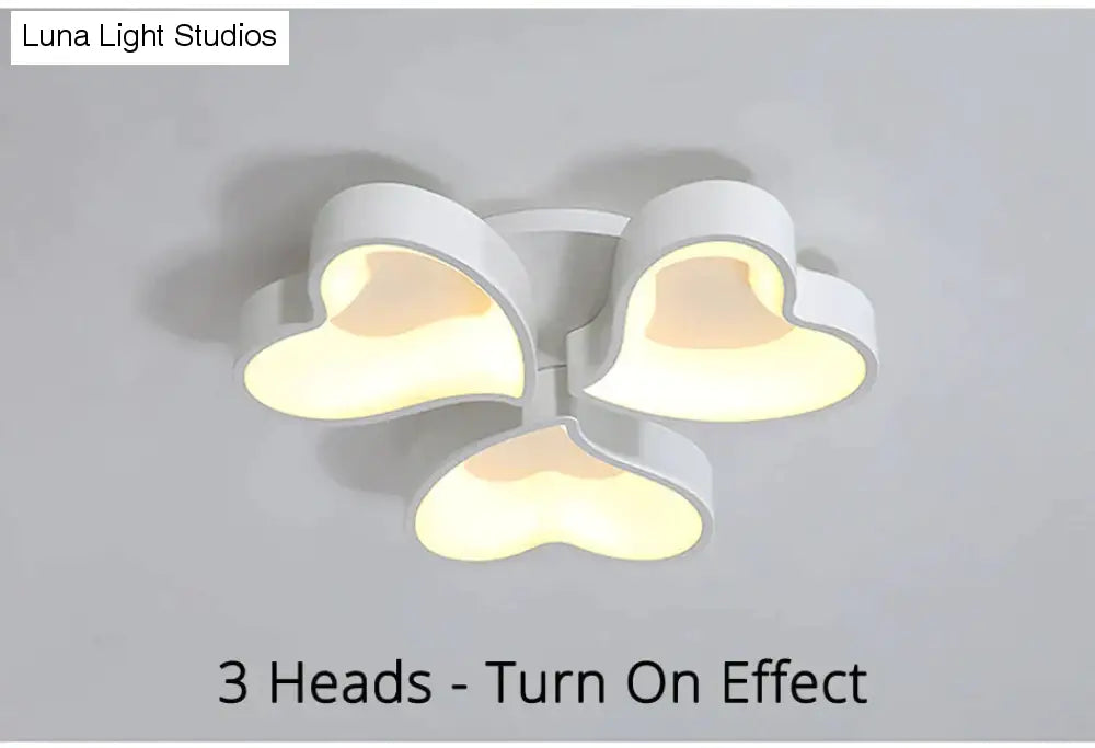 Plafoniere moderne a LED a forma di cuore per soggiorno, camera da letto, illuminazione interna, lampada da soffitto, telecomando, Dimmin