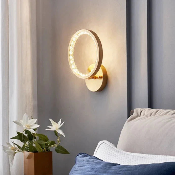 Lampada da parete moderna in rame da comodino semplice per camera da letto