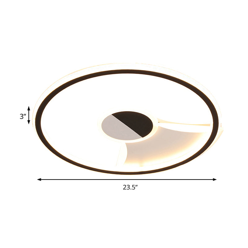 Simple Style LED Acrylic Flush Ceiling Light – Black/White, 16