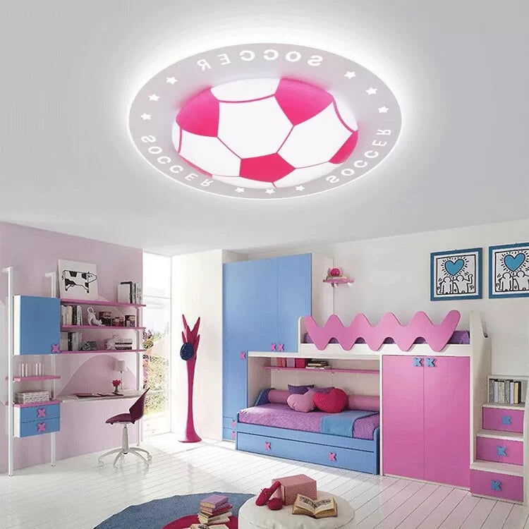 Stylish Acrylic Football Flush Ceiling Light for Study Room and Kitchen Sports Theme