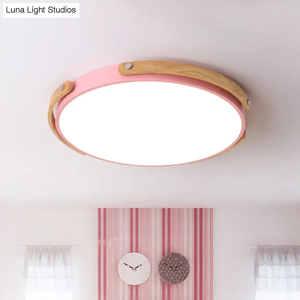 Plafoniera da incasso a LED circolare in acrilico stile Macaron - Elegante lampada da soffitto per la cameretta e i corridoi dei bambini
