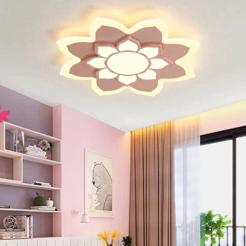 Nieuwe aankomst led-plafondverlichting lamp met afstandsbediening en bloemontwerper voor kinderslaapkamer studeerkamer babykamer Lamparas De Te