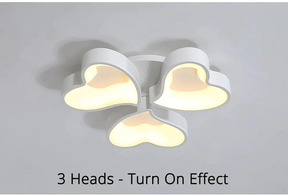 Plafoniere moderne a LED a forma di cuore per soggiorno, camera da letto, illuminazione interna, lampada da soffitto, telecomando, Dimmin