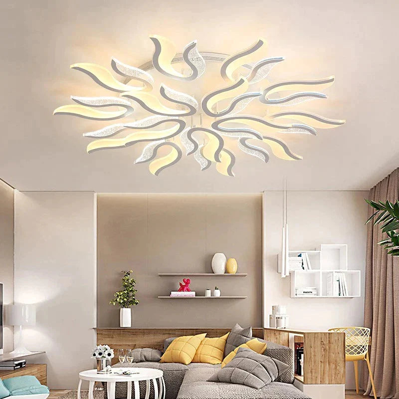 Lámpara de araña de techo Led acrílica, moderna, color blanco, para sala de estar, dormitorio, iluminación led