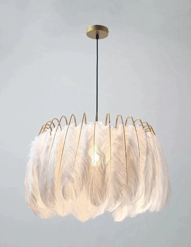 Lámpara de araña de plumas de hada nórdica moderna, lámpara colgante para Loft, luces, accesorios de iluminación de suspensión para sala de estar