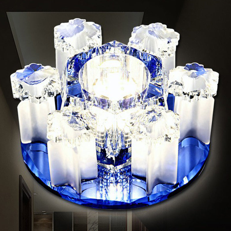 Lampada da incasso per corridoio a LED con blocco di cristallo - Lampada da incasso a soffitto floreale modernista