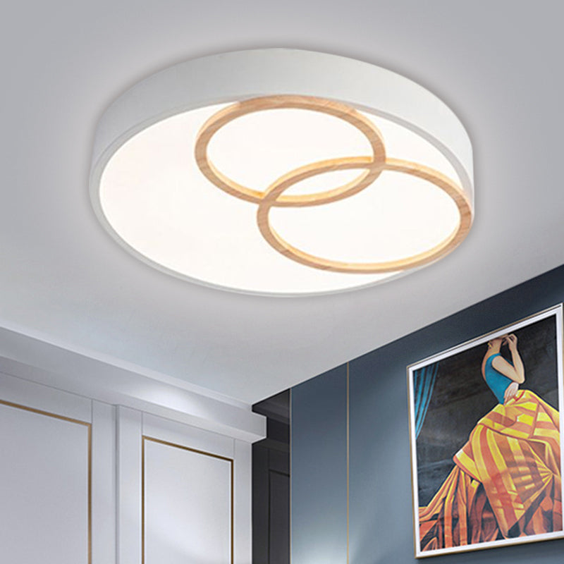 Nordic Flush Ceiling Light | Grey/White Rounded | 14