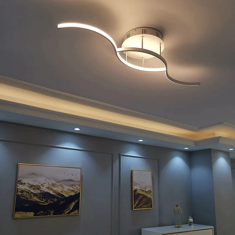 Luces de techo Led modernas para sala de estar, dormitorio, sala de estudio, vestíbulo, lámpara de techo redonda para el hogar, acabado mate en blanco y negro