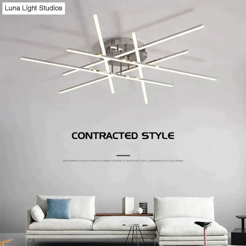 Chromowane wykończenie Nowoczesne lampy sufitowe LED do salonu Sypialnia Gabinet Lampa sufitowa Home Deco
