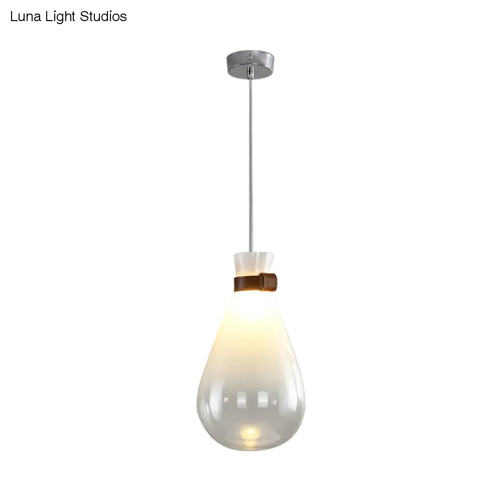 Lampada a sospensione moderna a sospensione a goccia con tracolla in pelle per cucina, camera da letto, sala da pranzo