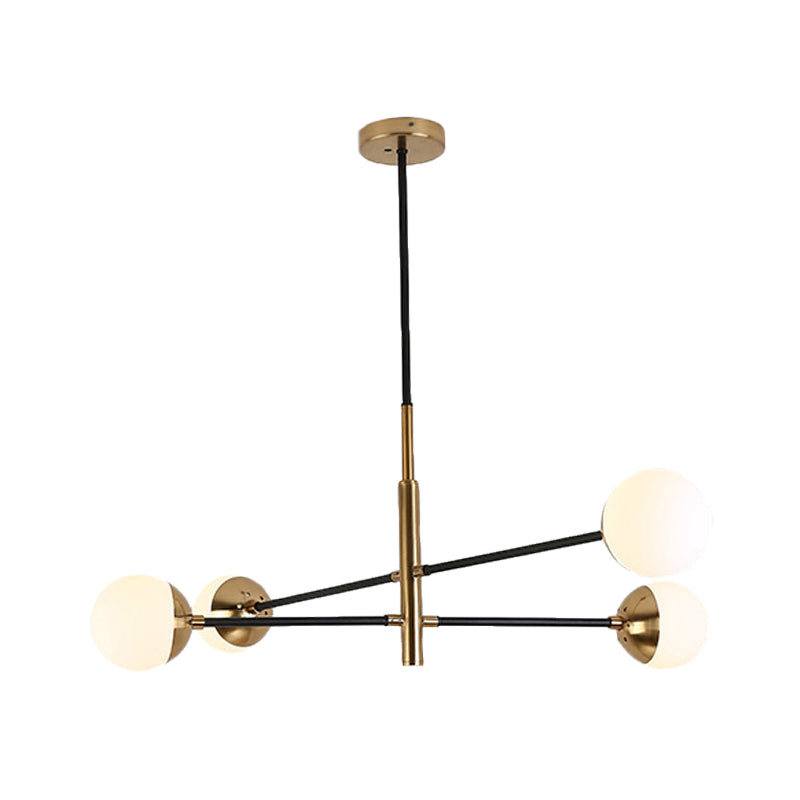 Gold Metal Stacked Chandelier with Glass Modo Pendant Light - Simple Style for Living Room