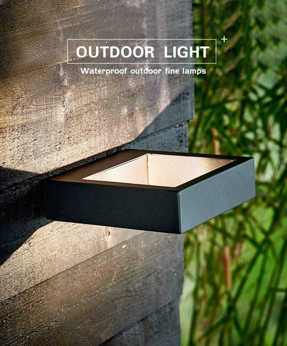 Illuminazione per esterni a LED IP65 Impermeabile Alumunim Lampada da parete Giardino Villa Portico Sconce Illuminazione Colore nero 96-260 V