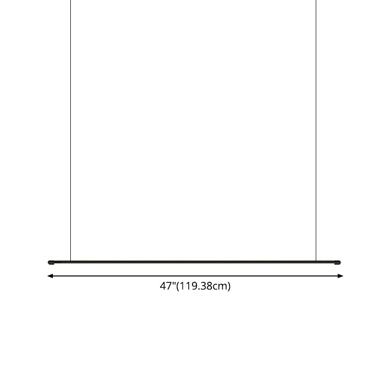 Schlanke LED-Hängelampe für Küchen-Barinsel – minimalistisches dünnes Stabdesign, Metallkonstruktion, schwarze Oberfläche