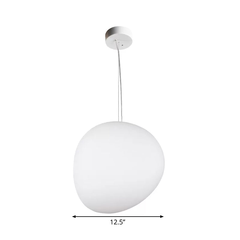 Lámpara colgante de comedor de guijarros flotantes, cristal crema, 1 cabezal, lámpara de techo colgante minimalista en blanco, 9