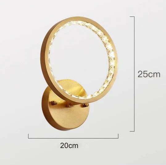 Lampada da parete moderna in rame da comodino semplice per camera da letto