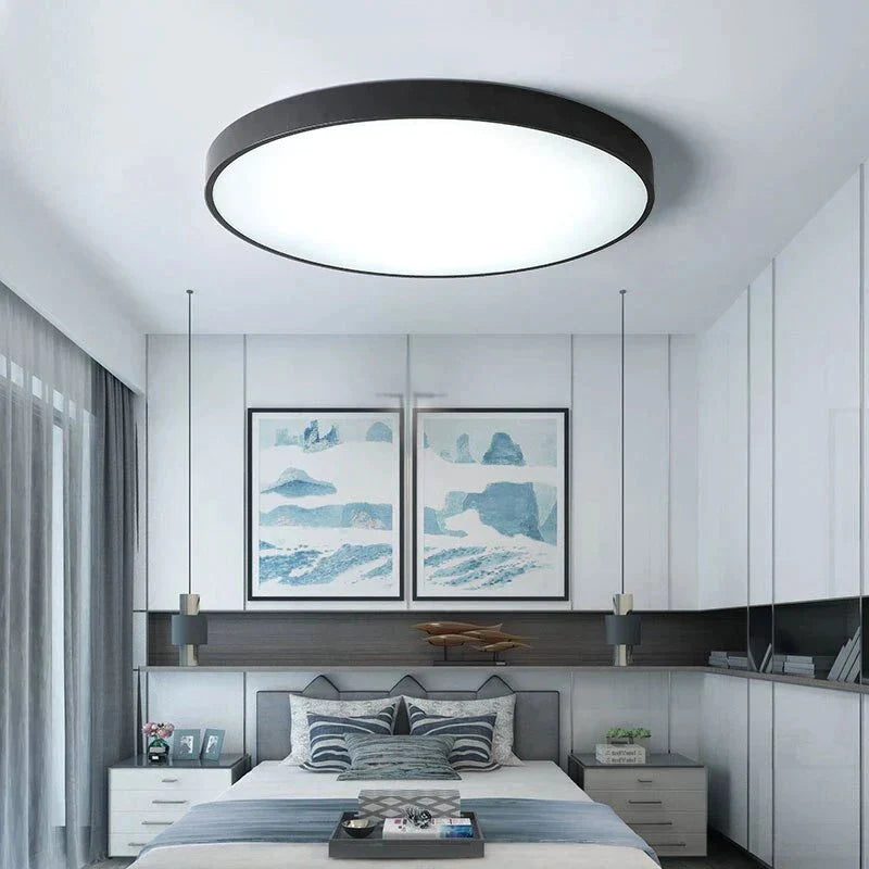Lámpara de techo Led moderna de Metal, lámpara de techo Led Simple en blanco y negro para sala de estar, dormitorio, comedor, accesorios de iluminación