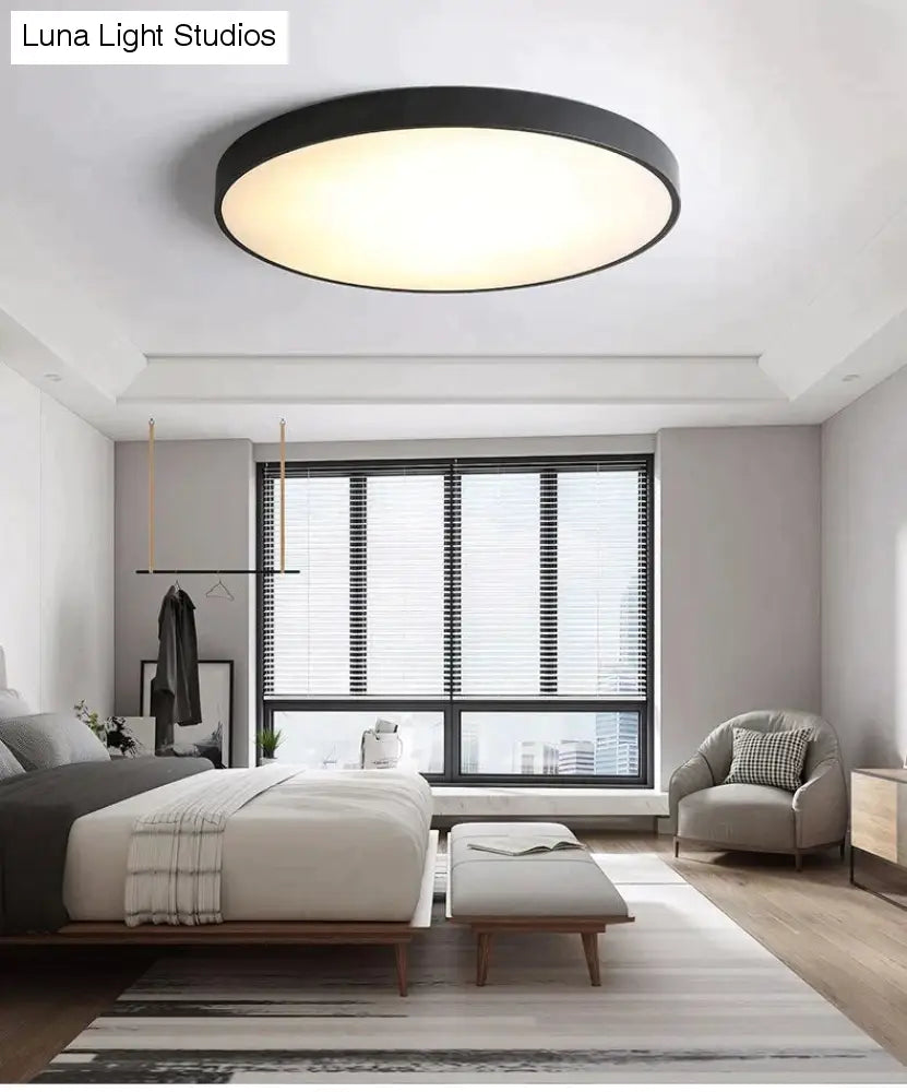 Lámpara de techo Led moderna de Metal, lámpara de techo Led Simple en blanco y negro para sala de estar, dormitorio, comedor, accesorios de iluminación