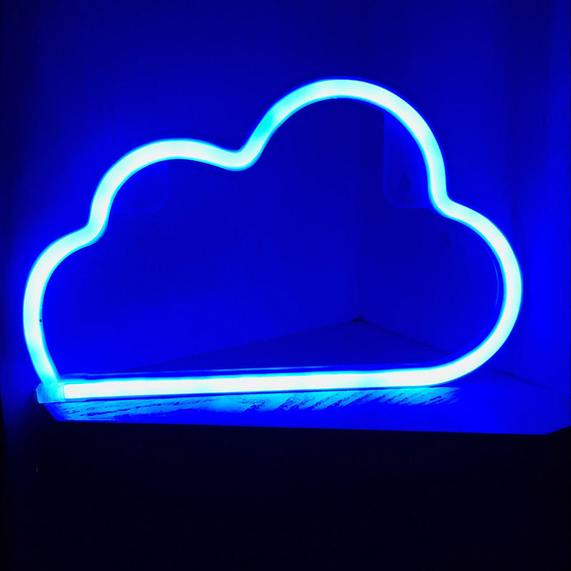Veilleuse LED Nuage en Plastique avec Prise USB Rechargeable - Lampe de Table Blanche pour Enfant