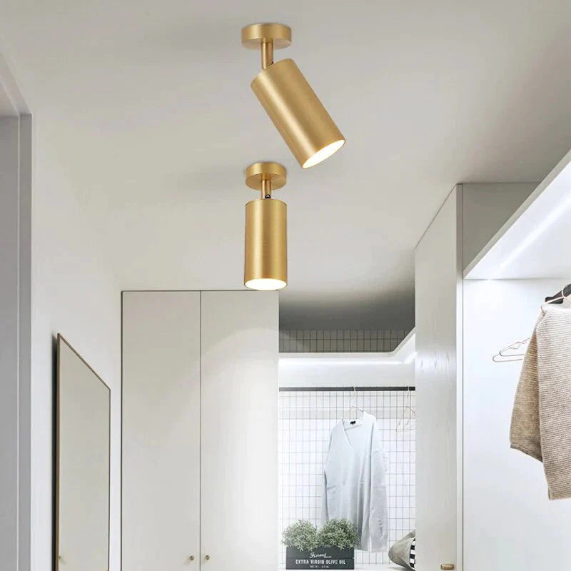 Lampada da soffitto moderna Foyer Faretto in rame Soggiorno Lampade da parete a LED in ottone per camera da letto Lampade da soffitto lustre per corridoio Balcone