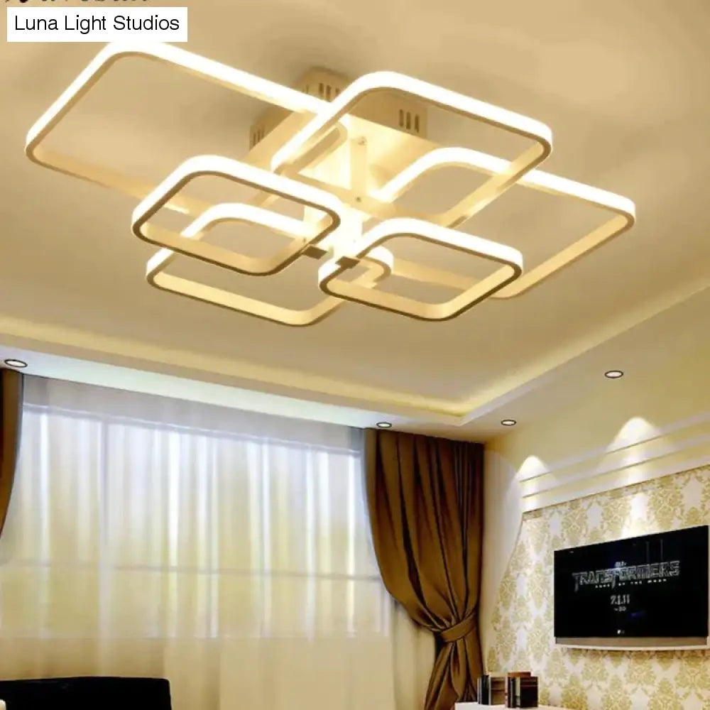 Lámpara LED moderna de acrílico para sala de estar, Lustres LED para dormitorio, lámpara de iluminación de techo grande, accesorios