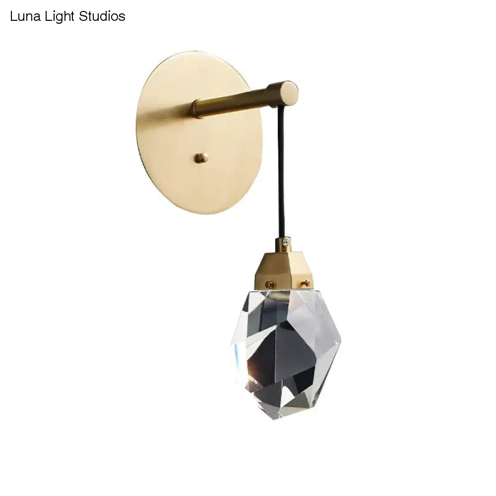 Moderne kristallen LED volledig koperen wandlamp