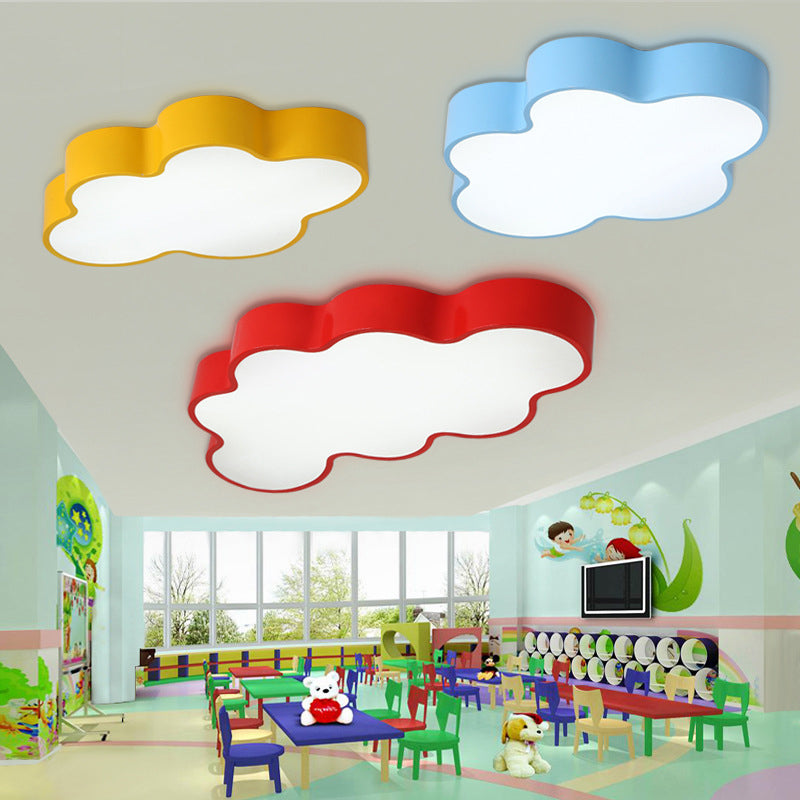 Lampa sufitowa LED Cartoon Cloud Design do przedszkola – akrylowa lampa do montażu podtynkowego