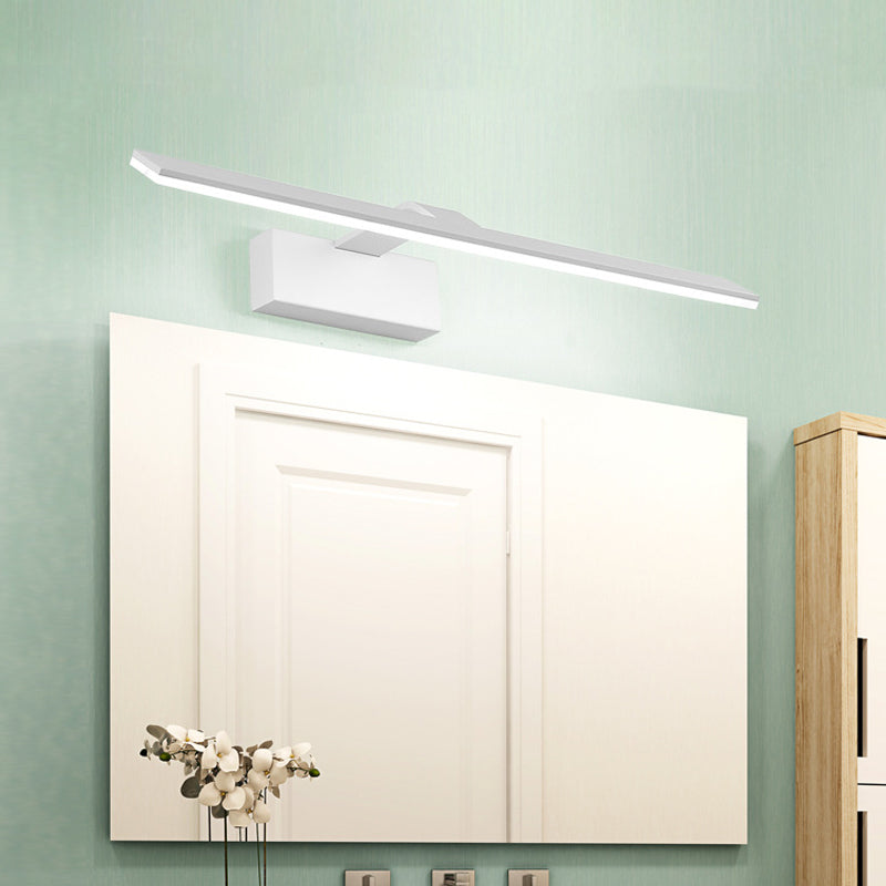 Lámpara de tocador LED de estilo nórdico - Luz de montaje en pared acrílica rectangular blanca de 16,5