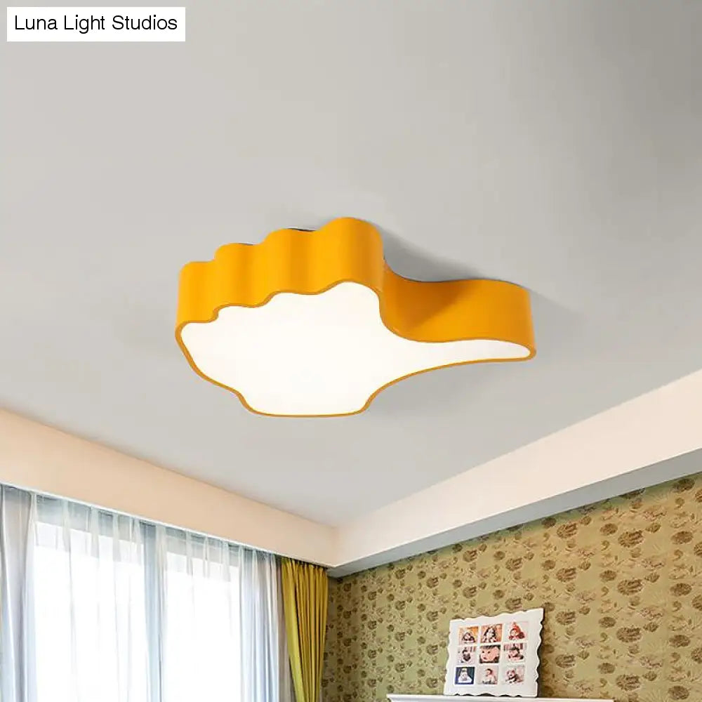 Thumbs Up Cartoon-LED-Unterputz-Deckenleuchte in Gelb für Kinderzimmer