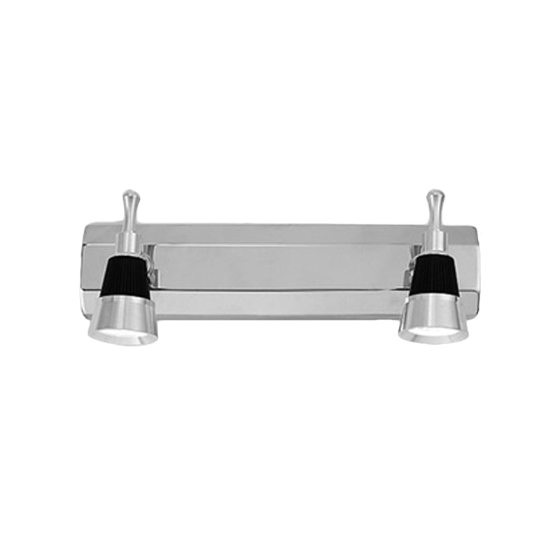 Lámpara de tocador cónica modernista: lámpara de pared para baño de 2/3 luces en aluminio con iluminación blanca cálida