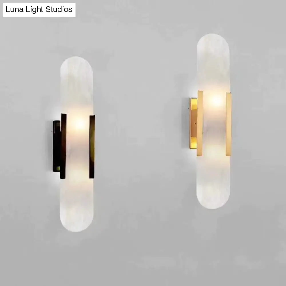 Lampada da parete in marmo semplice e moderna nordica Lampada da parete in rame per camera da letto studio scala