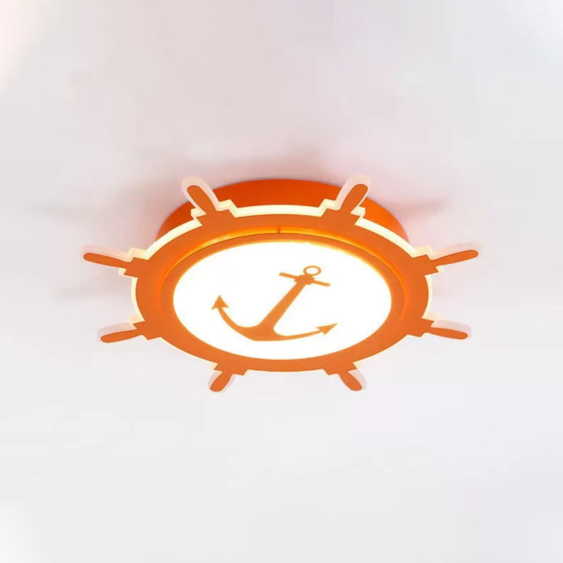 Colorful Cartoon Rudder LED Ceiling Lamp for Girls' Bedroom