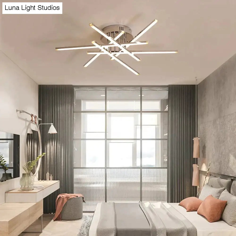 Chromowane wykończenie Nowoczesne lampy sufitowe LED do salonu Sypialnia Gabinet Lampa sufitowa Home Deco