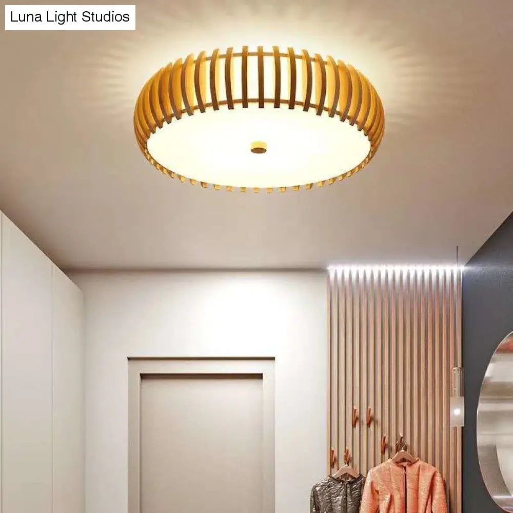 Nordic eenvoudige slaapkamer warme romantische studie restaurant massief houten plafondlamp