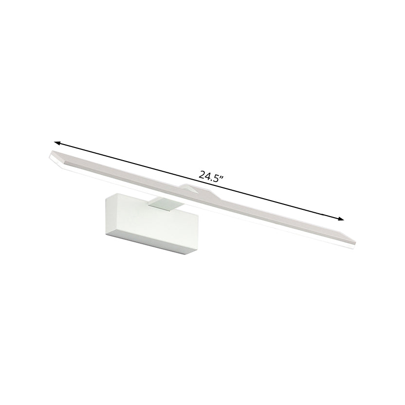Lámpara de tocador LED de estilo nórdico - Luz de montaje en pared acrílica rectangular blanca de 16,5