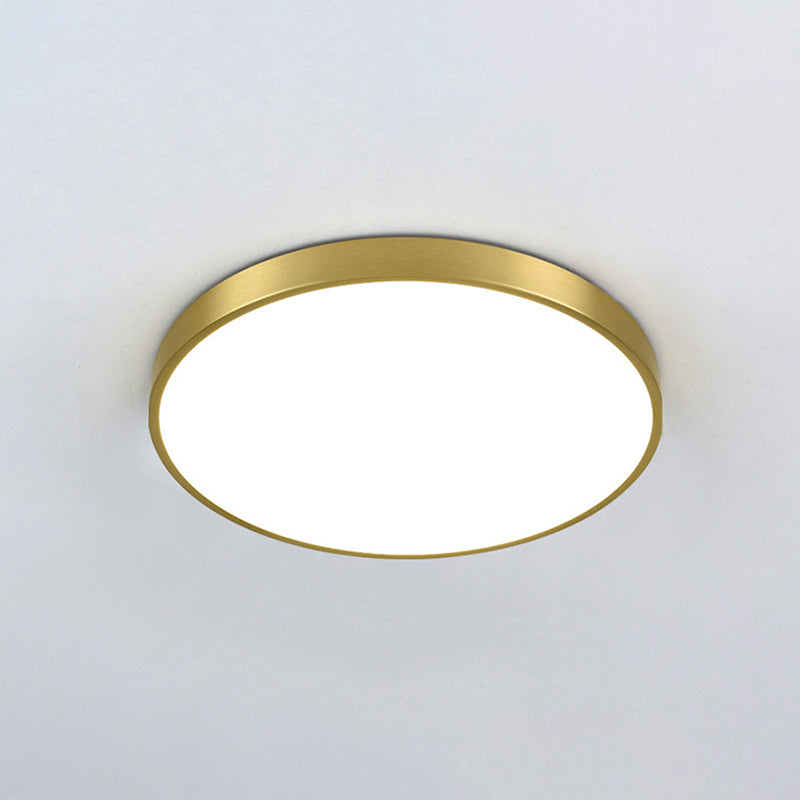Nowoczesna złota metalowa lampa sufitowa LED do montażu podtynkowego do oświetlenia sypialni