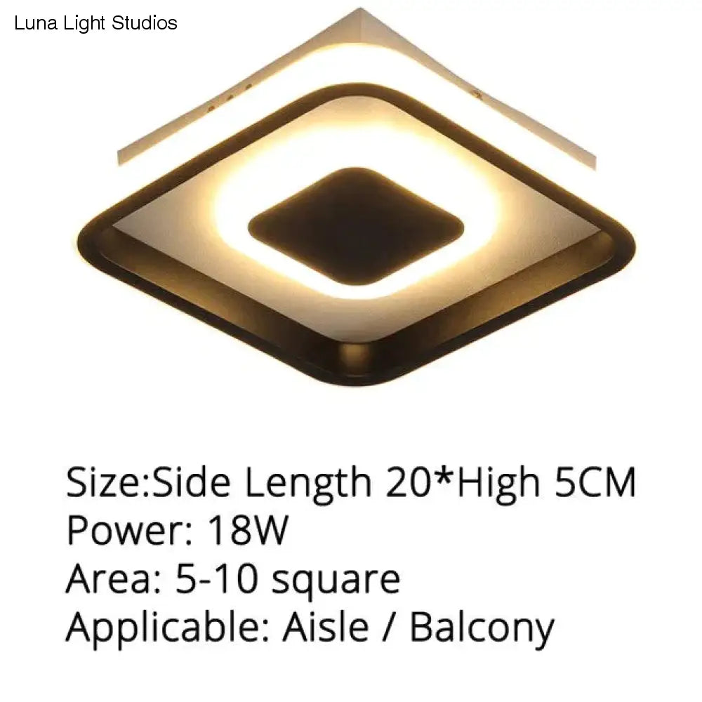 Le plafoniere a led moderne alla moda per l'illuminazione interna del soggiorno della sala studio del corridoio 16-18w